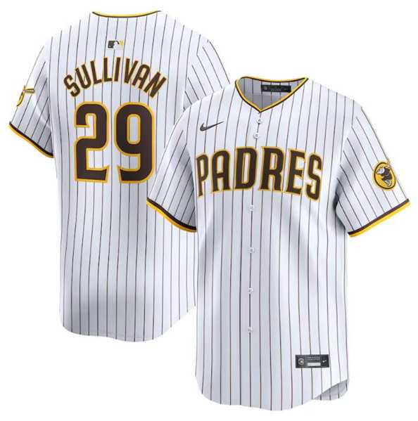 Men%27s San Diego Padres #29 Brett Sullivan White 2024 Home Limited Baseball Stitched Jersey Dzhi->san diego padres->MLB Jersey